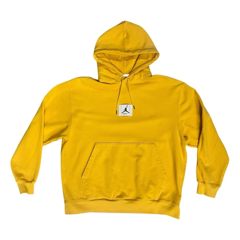 Jordan Flight Essentials Hoodie Mens XXL Mustard Yellow Jumpman Pullover‎ CV2244